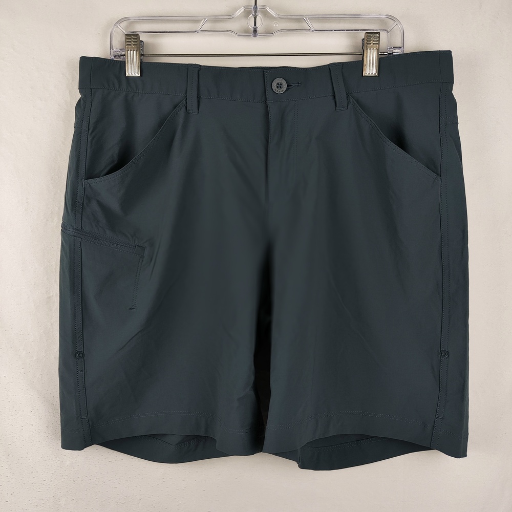 Orvis Shorts Womens 14 Blue Nylon Utility Hiking Stretch Zip Pockets Outdoor